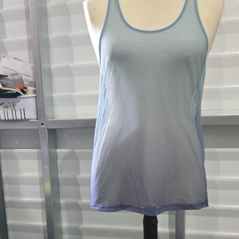 Blue Relaxed Racerback Tank Top - Picture 4 of 12